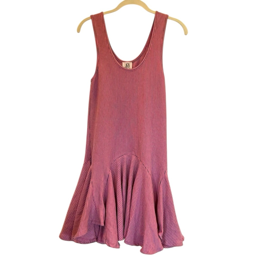 New Anthropologie dRA Victoria Flounce Tank Dress In Pink & Blue Stripe Size XS